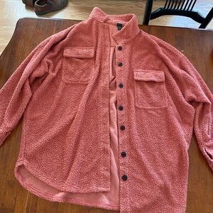Pink oversized button up